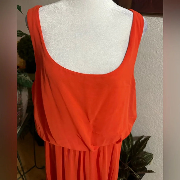 Bisou Bisou Orange Sleeveless Cut Out Back Maxi Dress Women's Size 16 - Picture 5 of 11